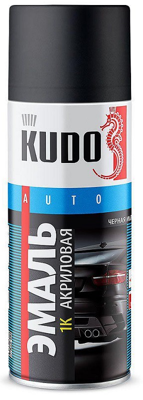 Эмаль авто Чёрная матовая 1К акриловая KUDO KU-5232.5 520мл.