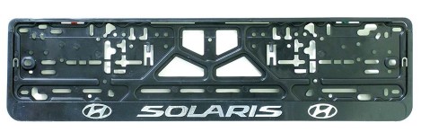 Рамка д/номера с защелкой серебро Solaris