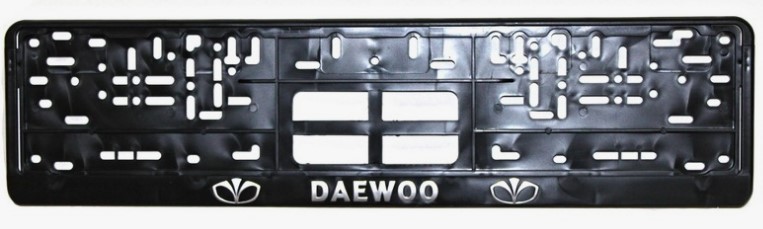 Рамка д/номера с защелкой серебро DAEWOO