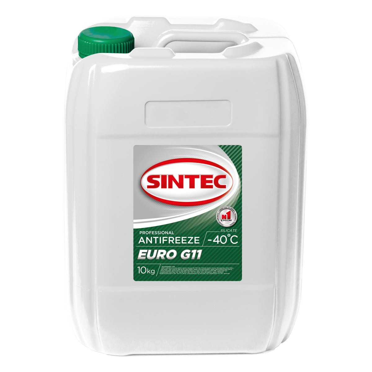 Антифриз SINTEC EURO G11 - 40°C зеленый 10кг.