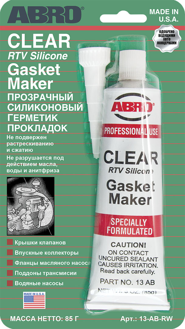 Герметик прокладка прозрачный ABRO 85гр.