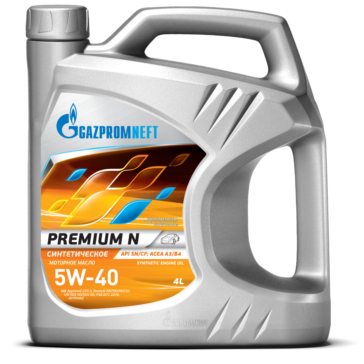 Масло моторное 5W40 синт. Gazpromneft Premium N 4л 1л..