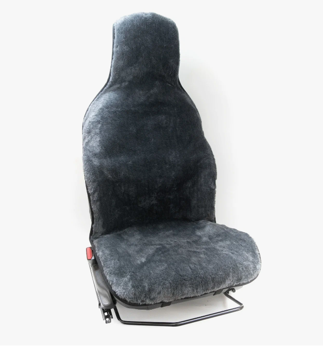 Накидка на сиденье из искусс..меха (2пред.с поддерж.д/спины) серый