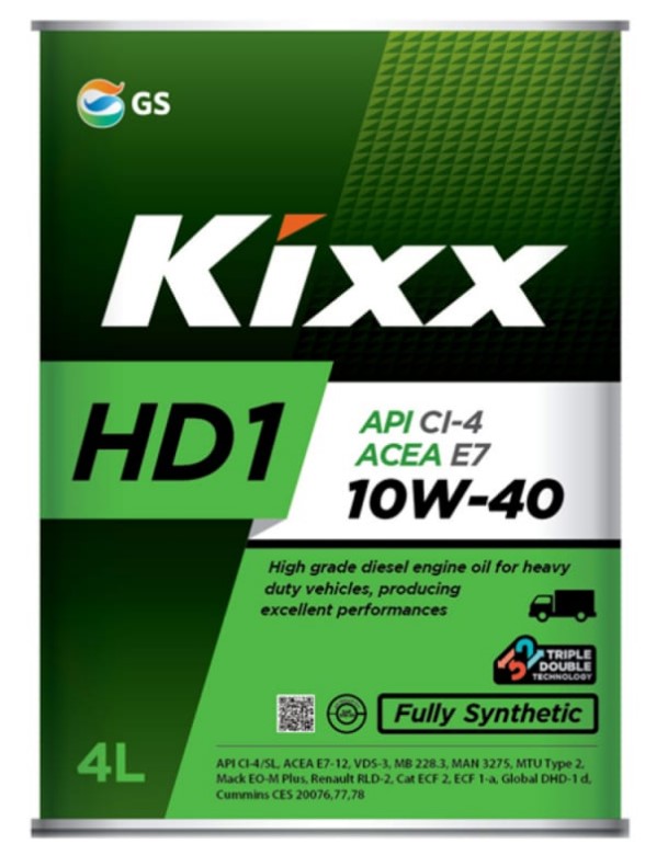 Масло моторное 10W40 синт.Kixx HD1 CI-4/SL 4 л.