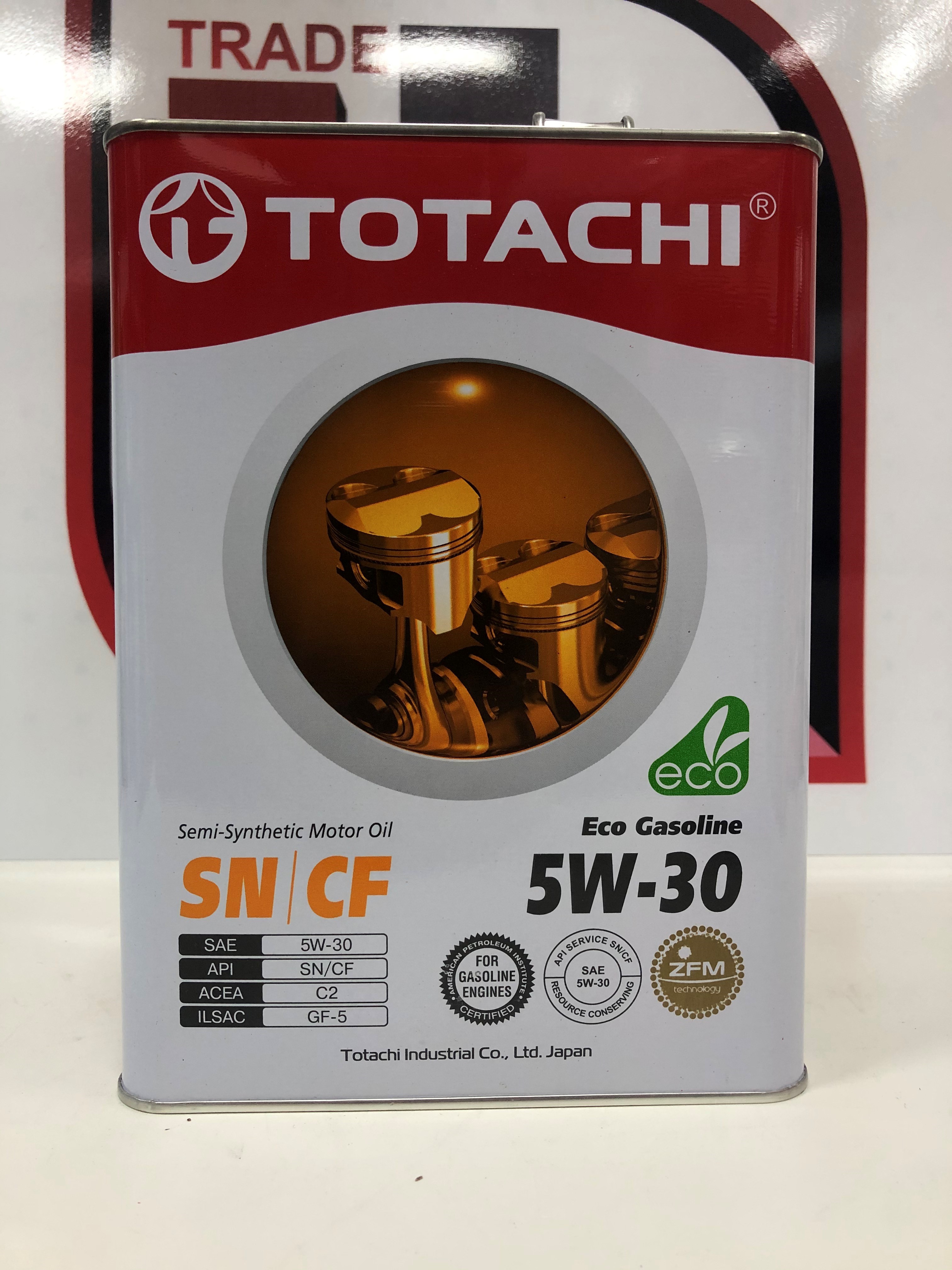 Масло моторное 5W30 п/синт. TOTACHI Eco Gasoline Semi-Synthetic SN/CF 4л.