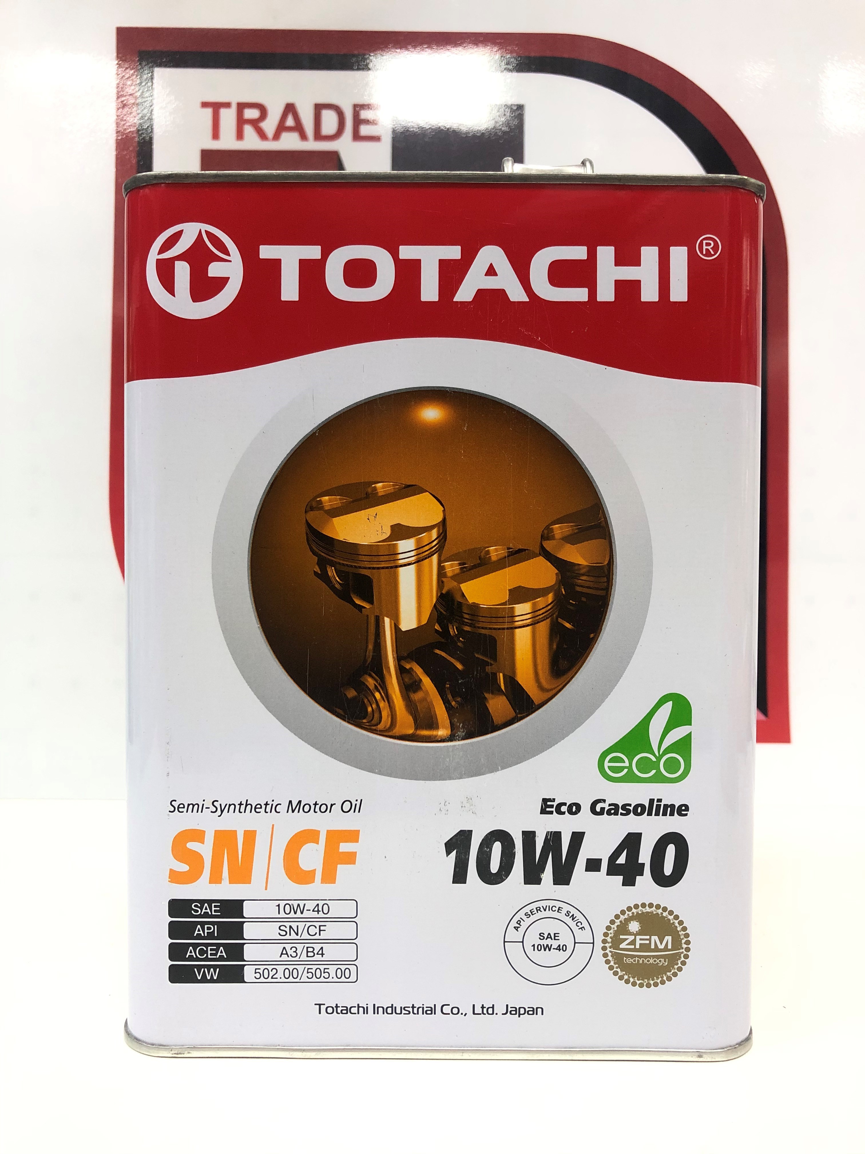 Масло моторное 10W40 п/синт. TOTACHI Eco Gasoline Semi-Synthetic SN/CF 4л.