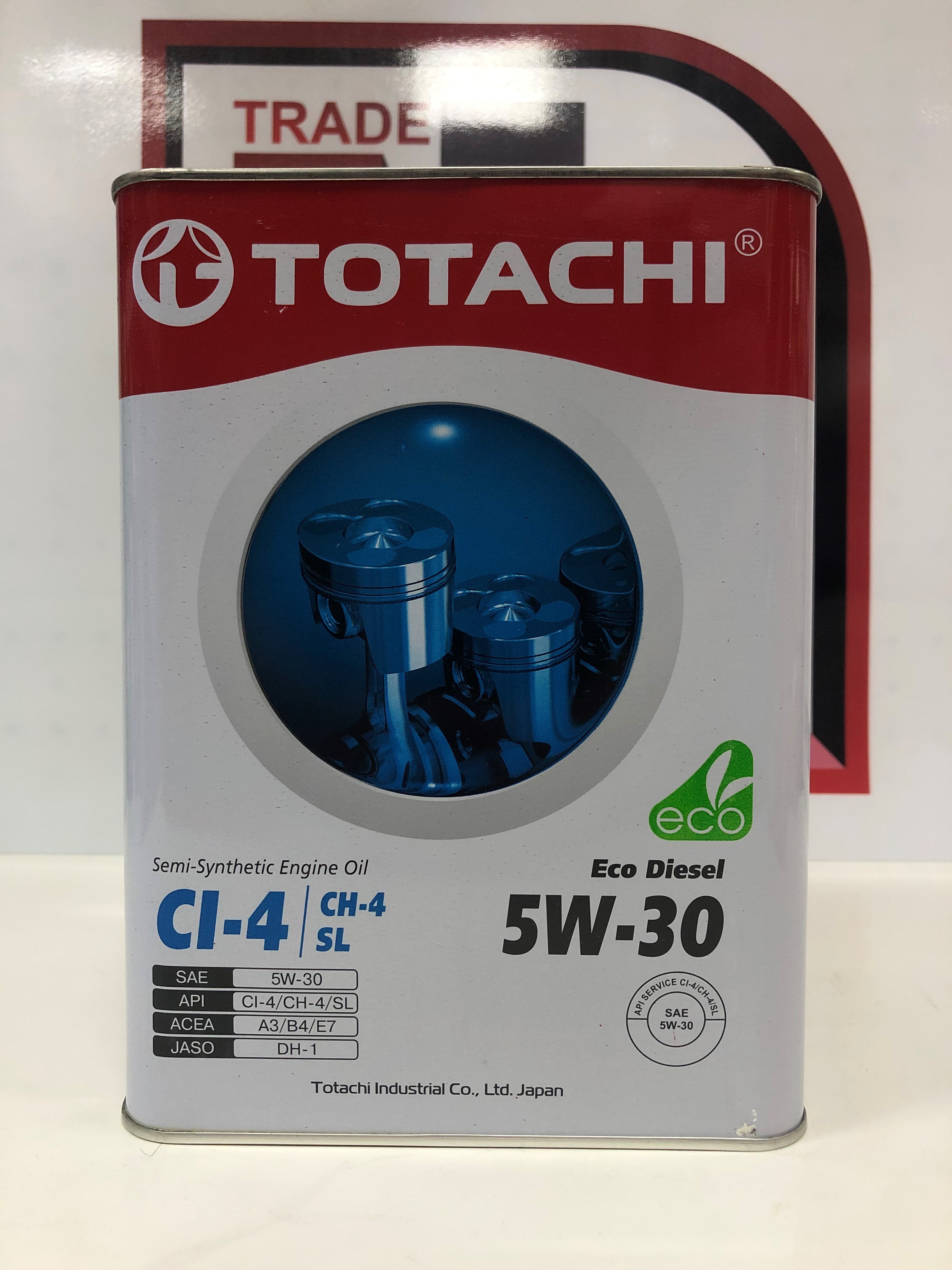 Масло моторное 5W30 п/синт. TOTACHI Eco Diesel Semi-Synthetic CI-4/CH-4/SL 6л.