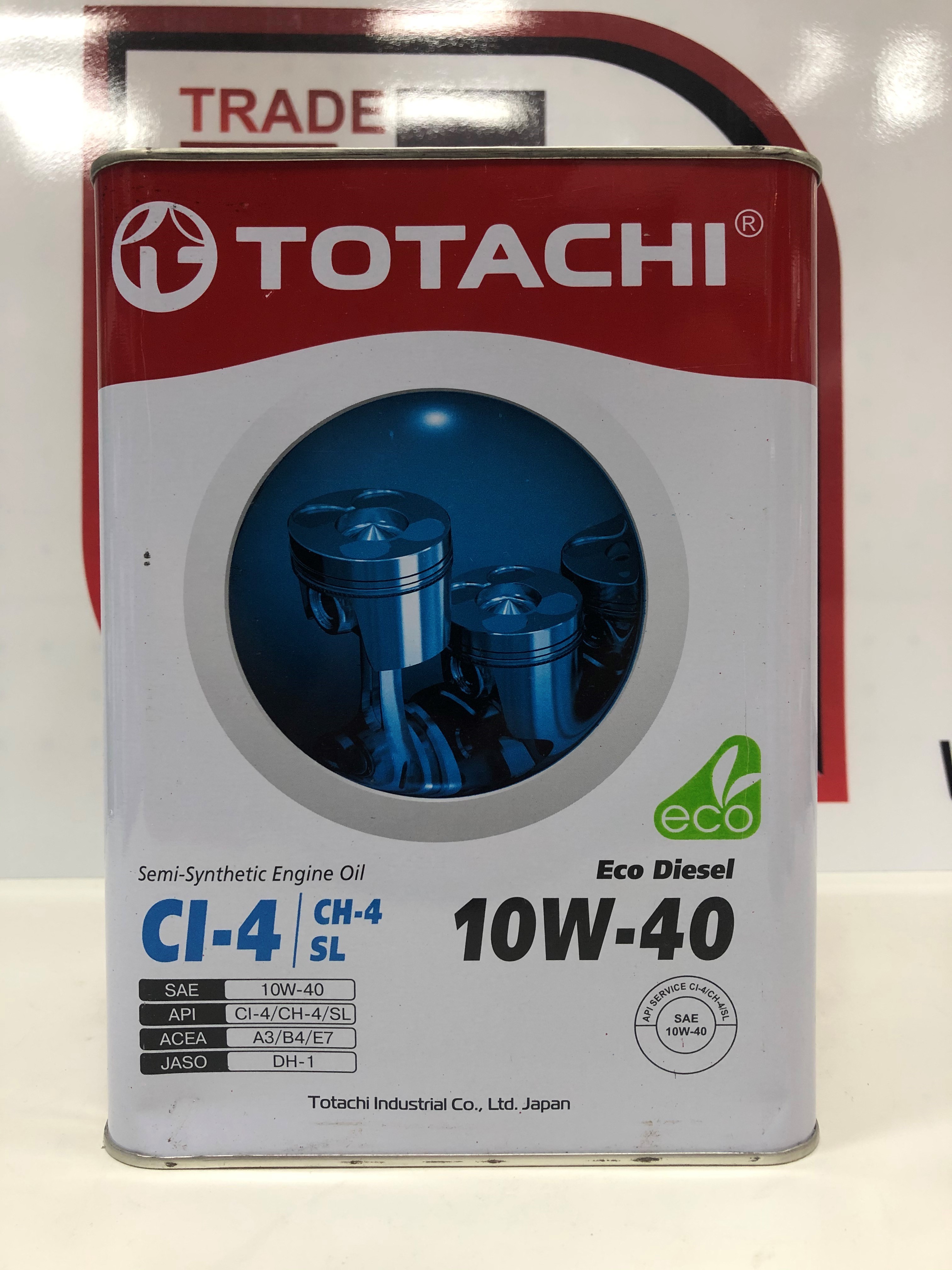 Масло моторное 10W40 п/синт. TOTACHI Eco Diesel CH-4|CI-4|SL 6л.