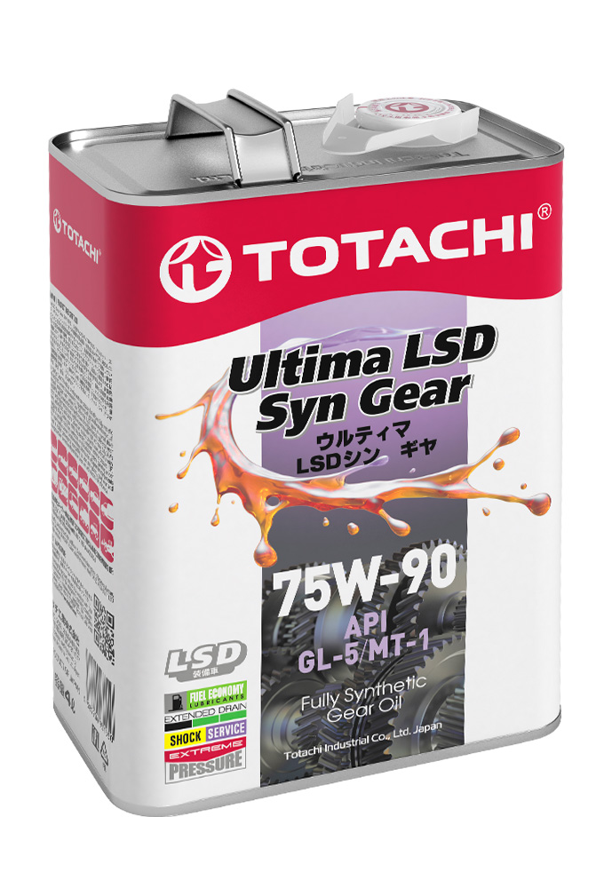 Масло трансмиссионное 75W90 GL-5 TOTACHI Ultima LSD Syn-Gear 4л.