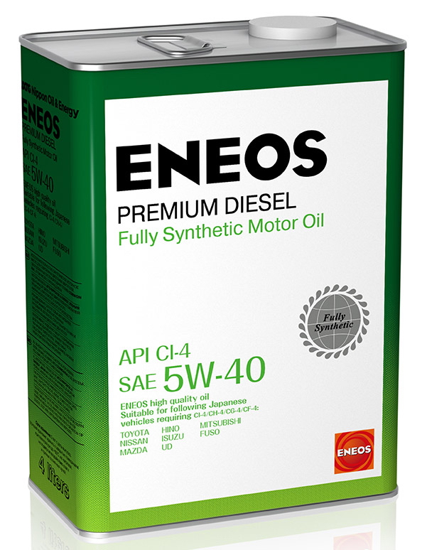Масло моторное 5W40 синт. ENEOS Premium Diesel CI4 4л.