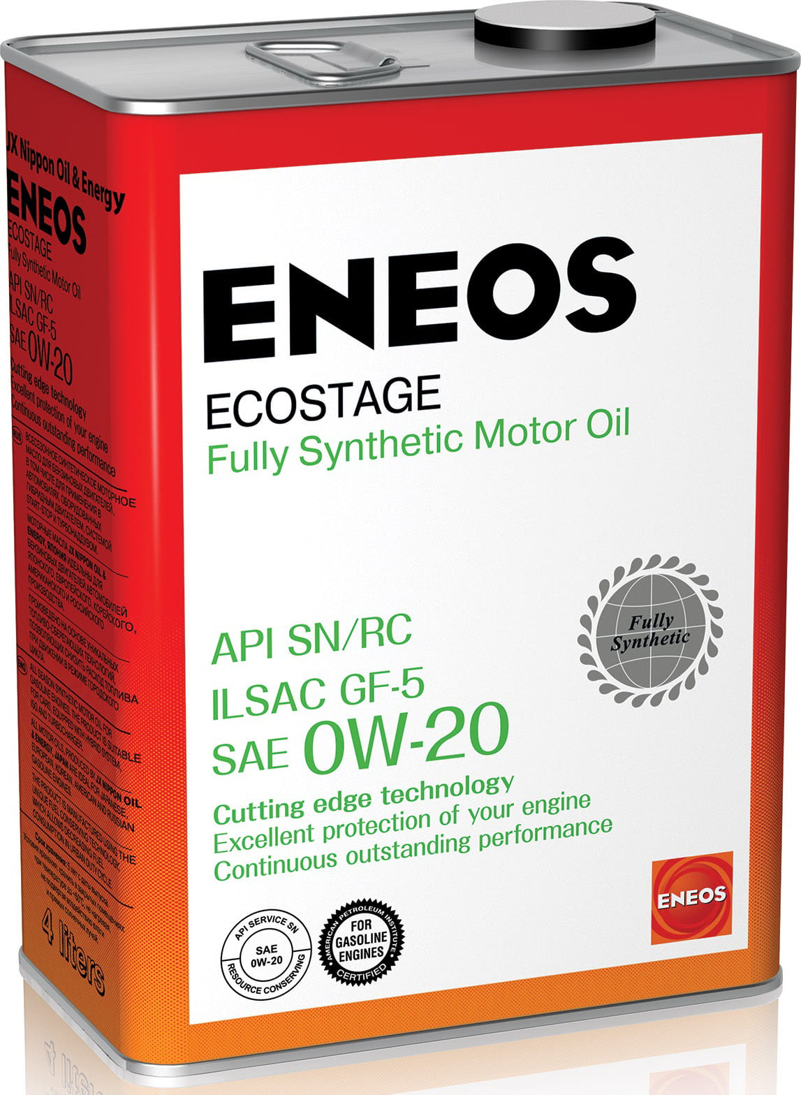 Масло моторное 0W20 синт. ENEOS Ecostage SN 4л.