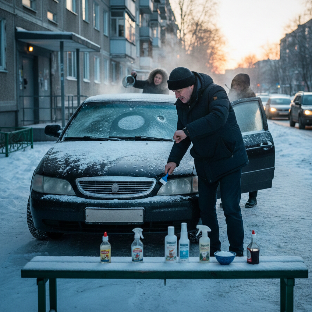 Как быстро разморозить лобовое стекло