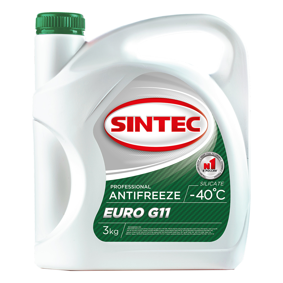 Антифриз SINTEC EURO G11 - 40°C зеленый 3кг.